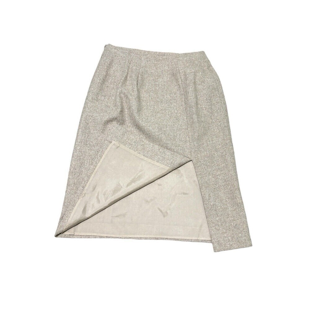 Vintage Valentino Miss V Wool Skirt Cream Beige Size 10 - Picture 4 of 6